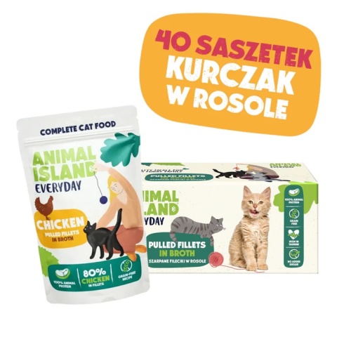 Animal Island 40x85g saszetki - Kurczak fileciki w rosole