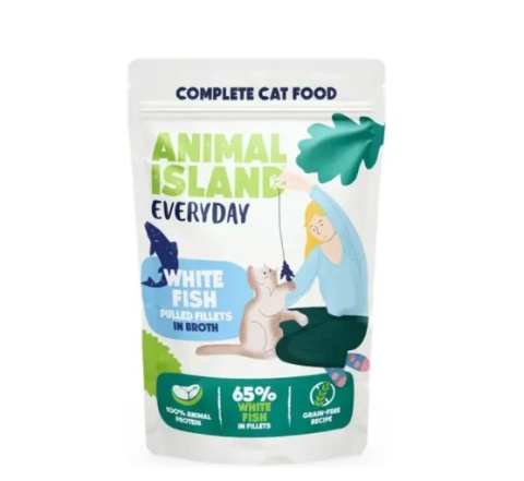 Animal Island 40x85g saszetki - Biała Ryba fileciki w rosole