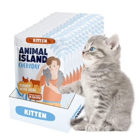 Animal Island Zestaw Saszetek dla kociąt - Indyk z Cielęciną 12x85g