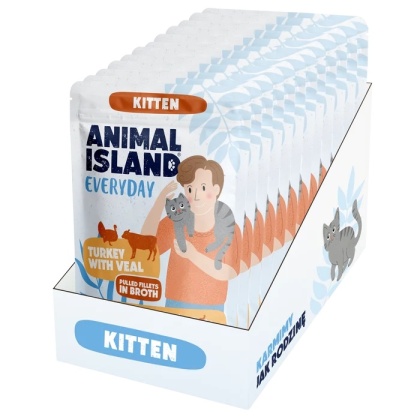 Animal Island Zestaw Saszetek dla kociąt - Indyk z Cielęciną 12x85g