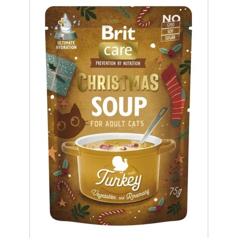 Brit CARE CAT Świąteczne Zupki MULTIPACK Mix smaków 15x75g