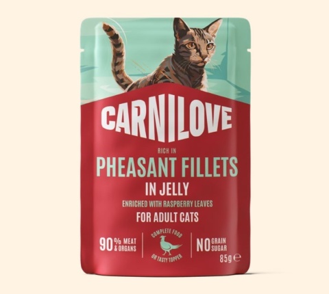 Carnilove Cat Jelly bażant z liśćmi malin- filety w galaretce saszetka 85g