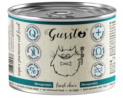 GUSSTO Świeży Jeleń, karma premium 200g