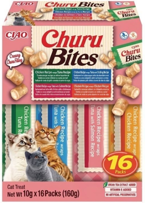 INABA CHURU BITES Box przysmaki dla kota mix smaków 16x10g