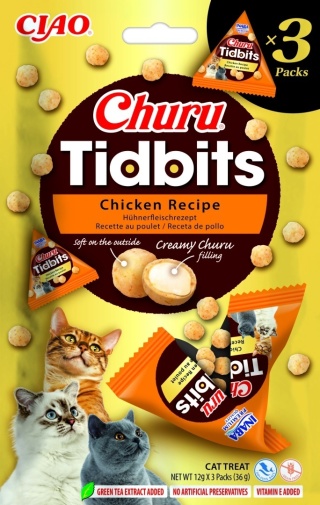 Inaba Churu TIDBITS CHICKEN 3x12g - przysmak dla kota z kurczakiem