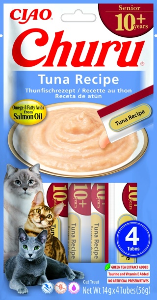 INABA CHURU Senior Kremowe przysmaki dla kotów z tuńczykiem 4x14g