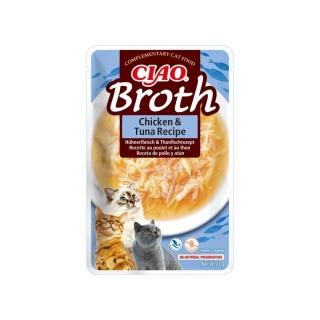 Inaba Ciao Broth Box Kurczak. Łososć, Tuńczyk i przegrzebki 10 sztuki - zupki 400 g