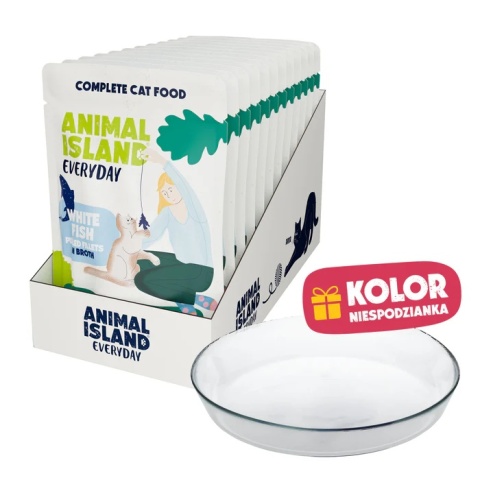 Limitowana Edycja- Mokra Karma Biała Ryba w Rosole 12 x 85 g + Szklany Talerzyk GRATIS!