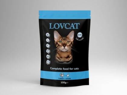 Lovcat Kompletna karma dla kota gęś z indykiem, saszetka 100g