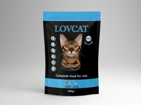 Lovcat Kompletna karma dla kota gęś z indykiem, saszetka 100g