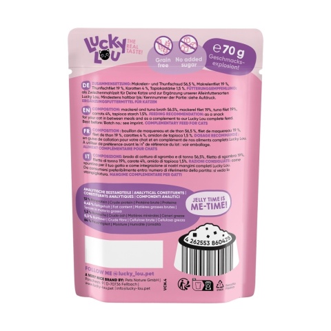 Lucky Lou Extrafood Makrela i tuńczyk w galaretce saszetka 70g