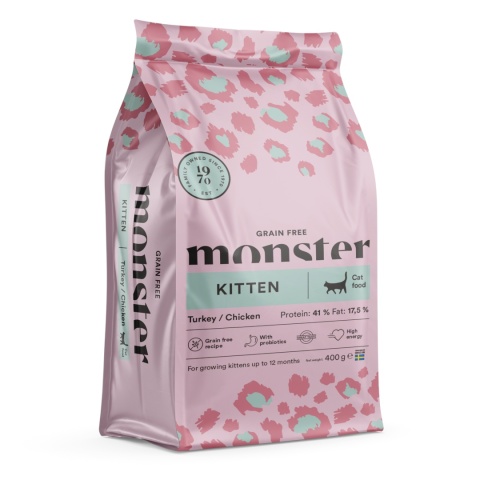 Monster Cat Grain Free Kitten 400g- Bezzbożowa karma dla kociąt z kurczakiem i indykiem