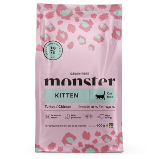 Monster Cat Grain Free Kitten 400g- Bezzbożowa karma dla kociąt z kurczakiem i indykiem