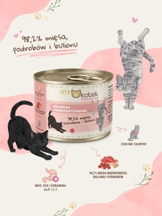 Mykotek Premium Cielęcina, karma monoproteinowa 185g