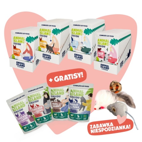 LOVE BOX Edycja Limitowana Animal Island w rosle 48x85g +4 GRATIS saszetki MIX