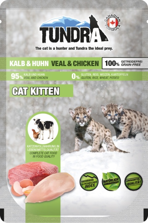 TUNDRA Kitten Cielęcina i kurczak - saszetka 85g karma dla kota
