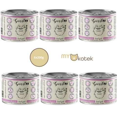 Zestaw GUSSTO Świeża Kozina, karma premium Monoproteinowa 6x200g