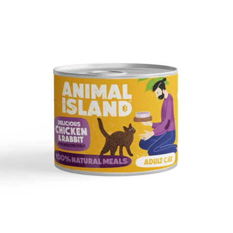 Animal Island Karma mokra dla kota z kurczakiem i królikiem 200g