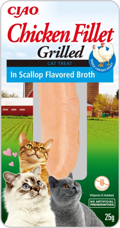 INABA CIAO Grillowany filet z kurczaka w bulionie z przegrzebków 25g - przysmak dla kota