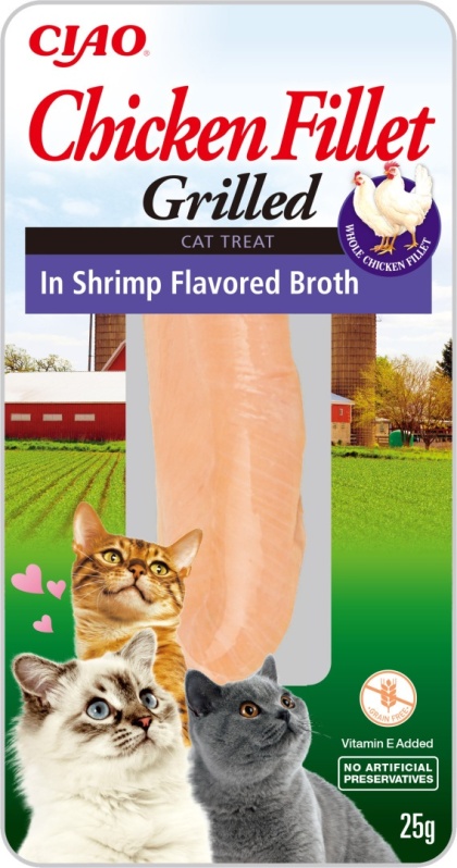 INABA CIAO Grillowany filet z kurczaka w bulionie krewetkowym 25g - przysmak dla kota