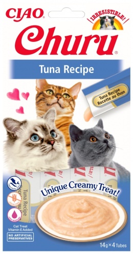 INABA CHURU Kremowe przysmaki dla kotów tuńczyk 4x14g