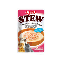 Inaba Ciao Stew kurczak i łosoś - potrawka w sosie dla kota 40g
