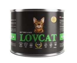 Lovcat Kompletna karma dla kota Indyk z Kaczką, 200g