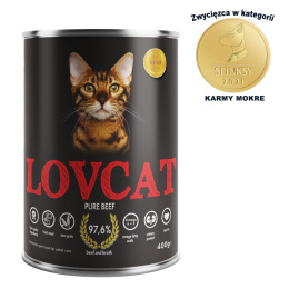 Lovcat Kompletna karma dla kota Wołowina, 400g