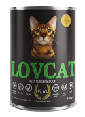 Lovcat Kompletna karma dla kota Indyk z Kaczką, 400g