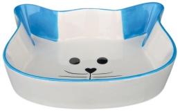 Miseczka ceramiczna w kształcie głowy kota 0,25L 12cm Niebieska