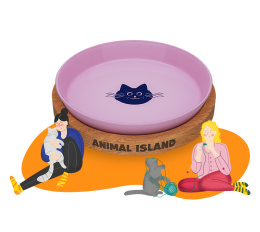 Talerzyk dla Kota z podstawką Cashmere Pink, średnica 18 cm, Animal Island
