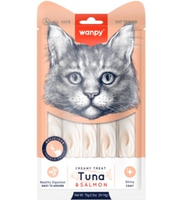 Wanpy Kremowy przysmak z tuńczyka i łososia dla kotów 70g