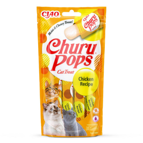 INABA CHURU Pops przysmaki dla kota z kurczakiem galaretka 4x15g