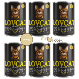 Lovcat Zestaw Monoprotinowy Kurczak, puszki 6x400g