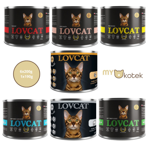 Lovcat Zestaw Testowy 7 smaków, puszki 6x200g, 1x190g