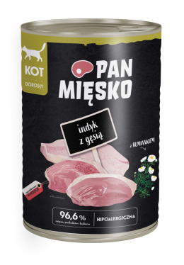 Pan Mięsko Karma moka dla kota Indyk z gęsią 400g