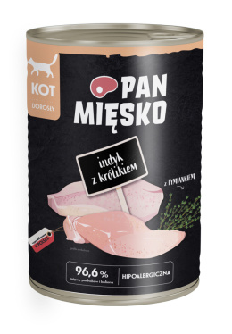 Pan Mięsko Karma moka dla kota Indyk z królikiem 400g