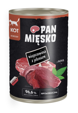 Pan Mięsko Karma moka dla kota Wieprzowina z jeleniem 400g