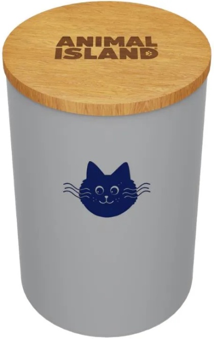 Pojemnik na karmę dla Kota z Kocią główką, rozmiar S, kolor Cool Grey Animal Island