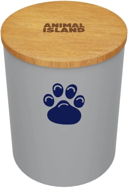 Pojemnik na karmę dla kota z kocią łapką, rozmiar M, Cool Grey Animal Island