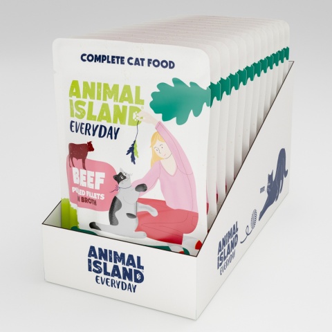 Świąteczna Edycja Limitowana Animal Island 48x85g + 2 GRATIS saszetki MIX Wołowina Kurczak Indyk i Biała ryba