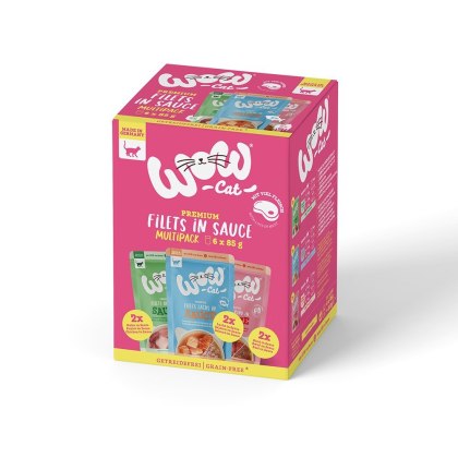 WOW CAT Multipack saszetki - Saszetki filety w sosie (6 saszetek x 85g)