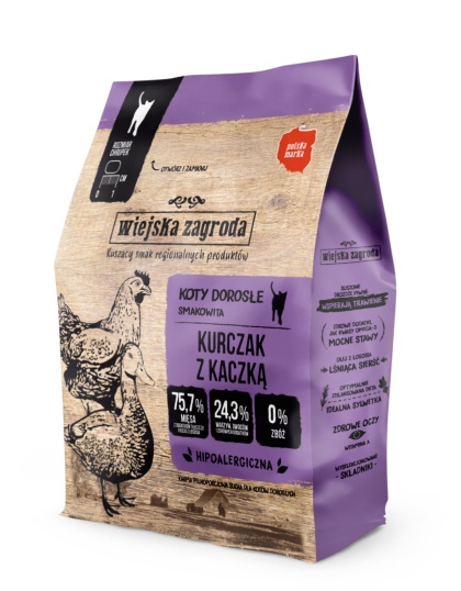 Wiejska Zagroda Kurczak z kaczką - karma sucha dla kota 400g