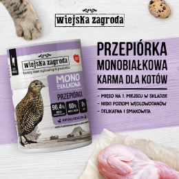 Wiejska Zagroda Karma Monoproteinowa Przepiórka 400g