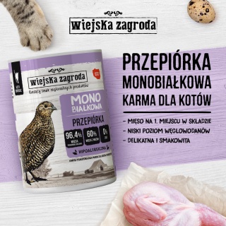 Wiejska Zagroda Karma Monoproteinowa Przepiórka 200g