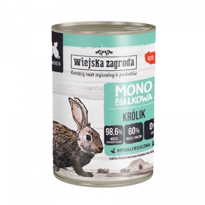 Wiejska Zagroda Karma Monoproteinowa królik dla kociąt 400g