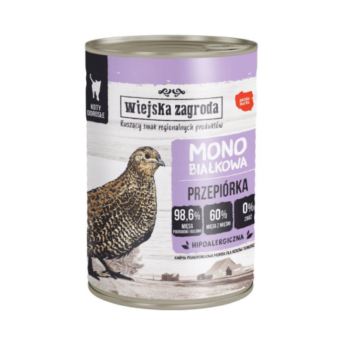 Wiejska Zagroda Karma Monoproteinowa Przepiórka 400g