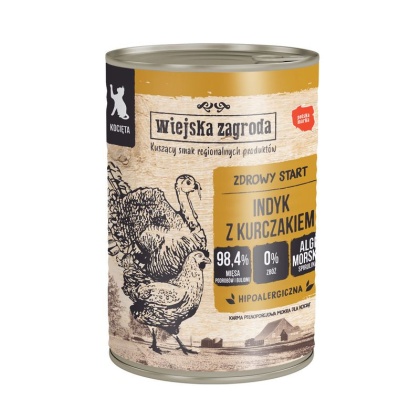 Wiejska Zagroda Kitten mokra karma dla kociąt Indyk z kurczakiem 400g