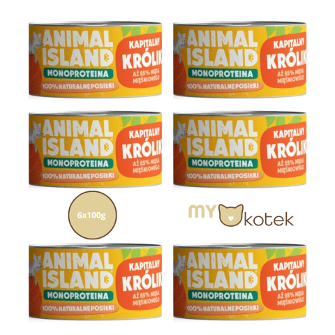 Zestaw Animal Island królik monproteinowy Puszki 6x100g