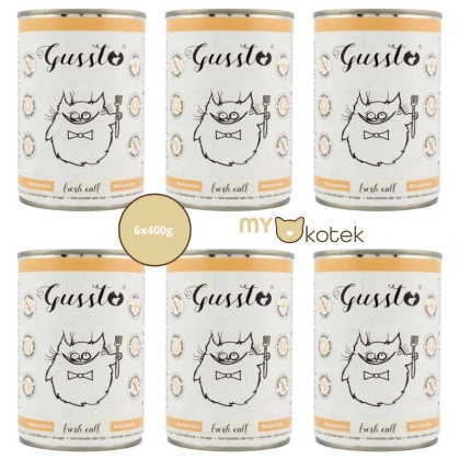 Zestaw GUSSTO Cielęcina, karma premium Monoproteinowa 6x400g
